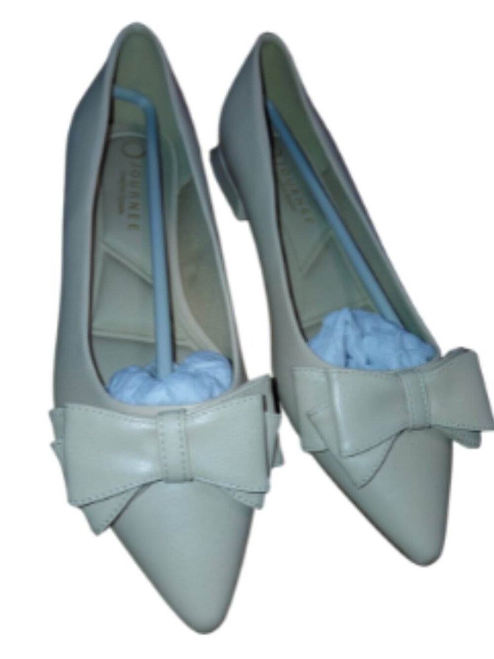 Journee Collection Beige Bow Pointed Toe Flats - Picture 2 of 15